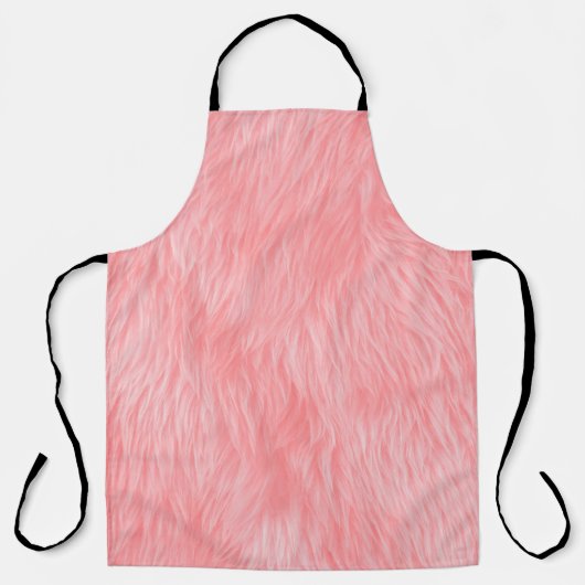 Zachte roze wollen bonttextuur schort (Voorkant)