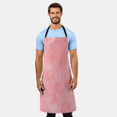 Zachte roze wollen bonttextuur schort (Gedragen)