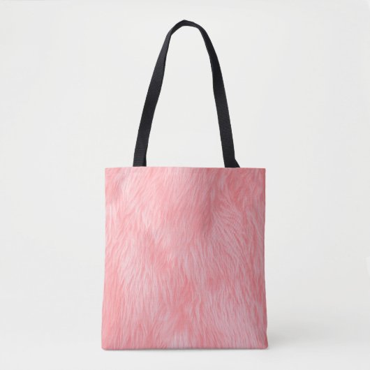Zachte roze wollen bonttextuur tote bag (Voorkant)