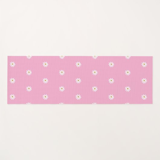 Zachte Roze Yoga Mat met Bloeiende Bloem Print (Voorkant (horizontaal))