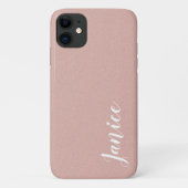 Zachte Roze Zandstructuur Voeg Jouw naam toe Case-Mate iPhone Case (Achterkant)