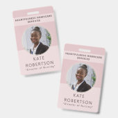 Zachte Roze Zorgmedewerker Badge (Voor- en achterkant)