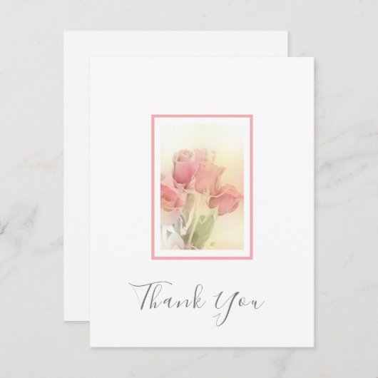 Zachte Rozen 2 Bedankkaart (Voorkant / Achterkant)