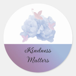 Zachte Rozen en Vlinders Vriendelijkheid Matters Ronde Sticker
