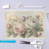 Zachte Rozen in crème en roze Tissuepapier (Craft)