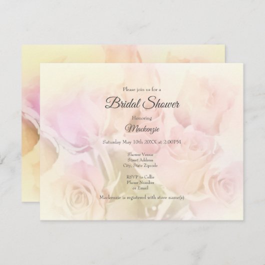 Zachte Rozen Kaart (Voorkant / Achterkant)