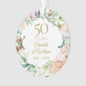 Zachte Rozen Krans 50ste Verjaardag Foto Ornament (voorkant)
