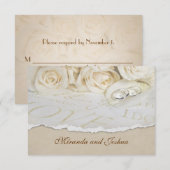 Zachte Rozen RSVP Kaartje (Voorkant / Achterkant)