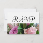 Zachte Rozen Witte Huwelijk RSVP (Voorkant)