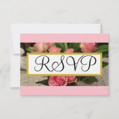 Zachte Rozen Zilveren bruiloft RSVP Gold (Voorkant)