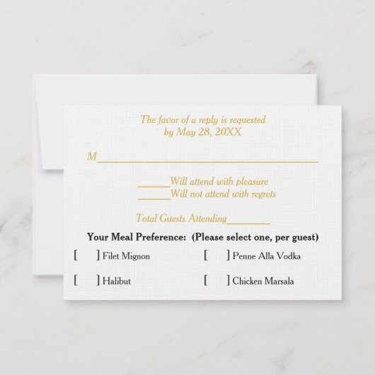 Zachte Rozen Zilveren bruiloft RSVP Gold (Achterkant)