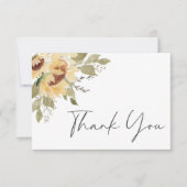 Zachte Rustieke Grote Boho Zonnebloemen Huwelijk Bedankkaart (Voorkant)