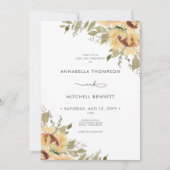 Zachte Rustieke Grote Boho Zonnebloemen Huwelijk Kaart (Voorkant)