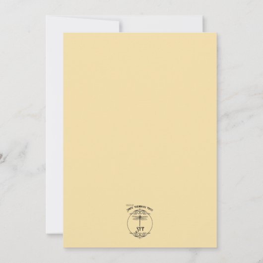 Zachte rustieke grote gele zonnebloemen bruiloft kaart (Achterkant)