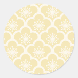 Zachte Sakura Neutraal - Botercreme Ronde Sticker