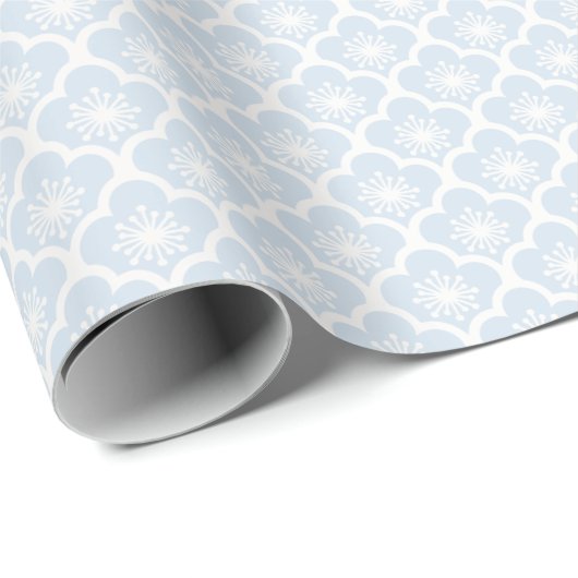 Zachte Sakura Neutraal - Poederblauw Cadeaupapier (Rol Hoek)