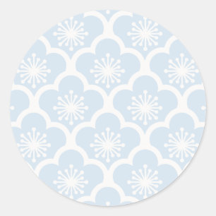 Zachte Sakura Neutraal - Poederblauw Ronde Sticker
