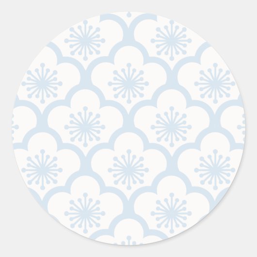 Zachte Sakura Poederblauw - Neutraal Ronde Sticker (Voorkant)