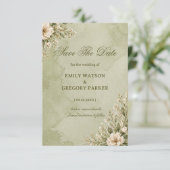 Zachte Salie Bloemstuk Save The Date (Staand voorkant)