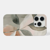 Zachte Salie & Blush Abstract Botanische Kunst iPhone Hoesje (Achterkant horizontaal)