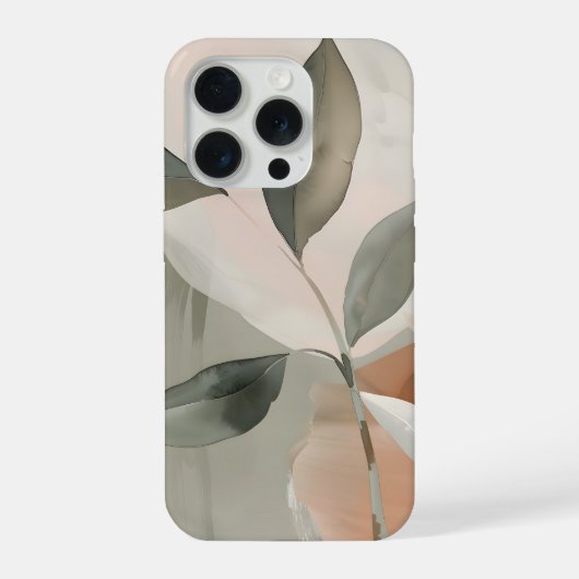 Zachte Salie & Blush Abstract Botanische Kunst iPhone Hoesje (Achterkant)