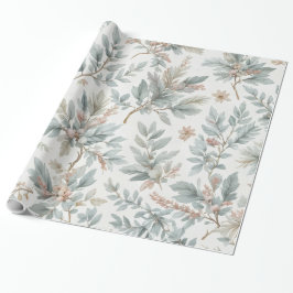 Zachte Salie & Blush Bloemenprint voor Elke Gelege Cadeaupapier