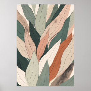 Zachte Salie Blush Rechtbladige Botanische Kunst Poster