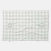 Zachte Salie Buffalo Check Aangepaste Initiaal Theedoek (Horizontaal)