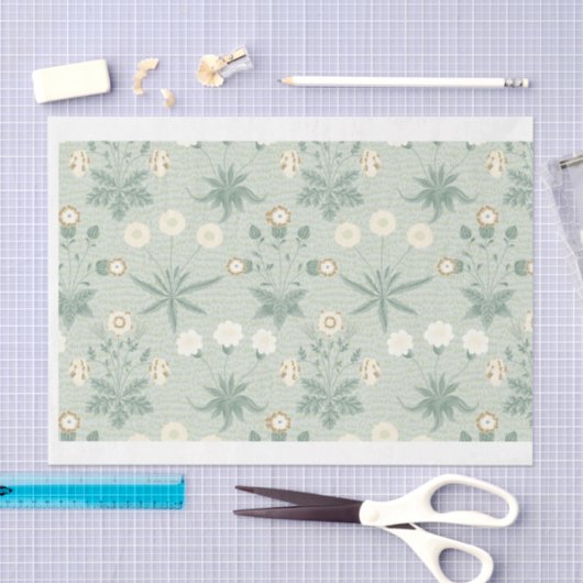 Zachte Salie en Crème Bloemen Tissuepapier (Craft)