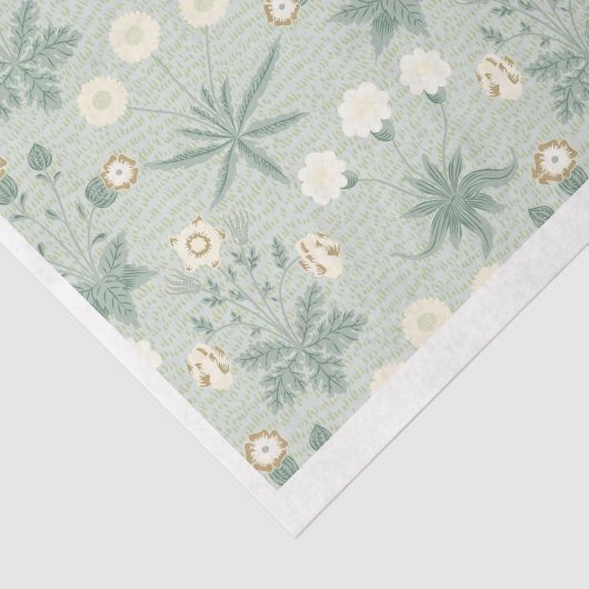 Zachte Salie en Crème Bloemen Tissuepapier (Detail)