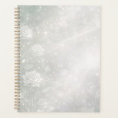 Zachte salie en wit bevroren bloemen AI-kunst Planner (Voorkant)