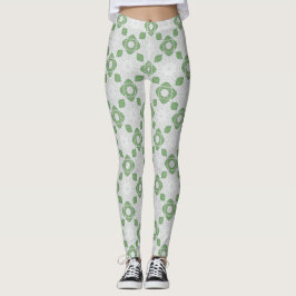 Zachte Saliegroene Bloemige Geometrische Patroon L Leggings