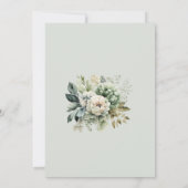Zachte Saliegroene Bloemige Klassieke Trouw Uitnod Kaart (Achterkant)