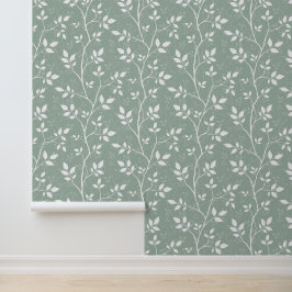 Zachte Saliegroene Minimalistische Botanische Tak Behang
