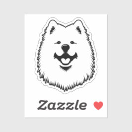 Zachte Samoyed Gezicht Sticker - Lachende Sammy