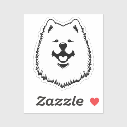 Zachte Samoyed Gezicht Sticker - Lachende Sammy (Vel)