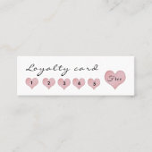 Zachte schattige roze hartenkalligrafie klantenkaartje (Voorkant)