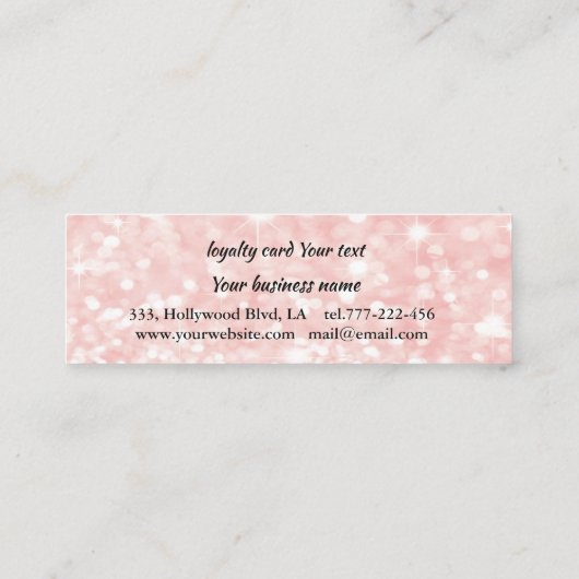 Zachte schattige roze hartenkalligrafie met een gl klantenkaartje (Achterkant)