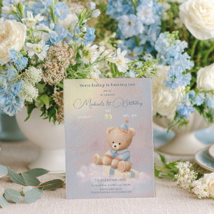 Zachte Schattigee teddybeer 1e verjaardag Kaart