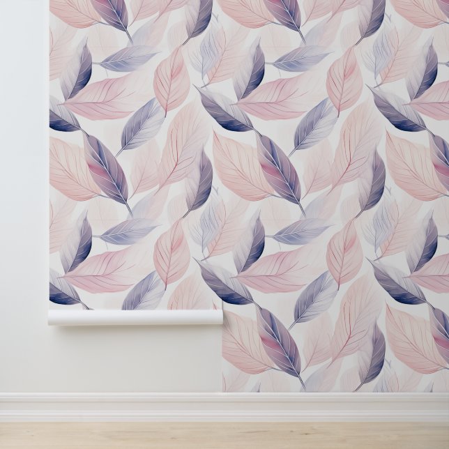 Zachte sereniteit Waterverf bladeren Behang (Applicatie)