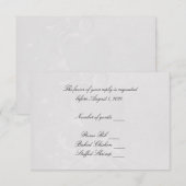 Zachte Silver Heart RSVP Kaartje (Voorkant / Achterkant)