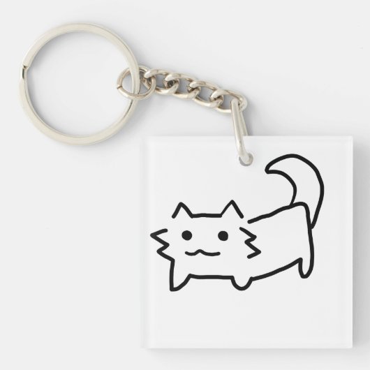 Zachte simpele kat sleutelhanger (voorkant)