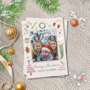 Zachte Simpele Kerst Foto in Pastelkleuren Feestdagenkaart