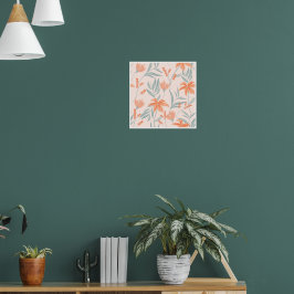 Zachte Sinaas en Salie Pruim Bloemige Botanische Poster