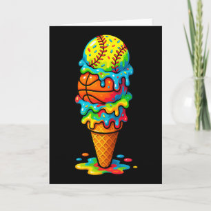 Zachte Sketll Ijs Drup Kleurrijke Zomer Game Kaart