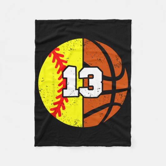 Zachte Sketll Nummer 13 Jersey Grappige 13e Verjaa Fleece Deken (Voorkant)