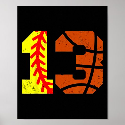 Zachte Sketll Nummer 13 Jersey Grappige 13e Verjaa Poster (Voorkant)