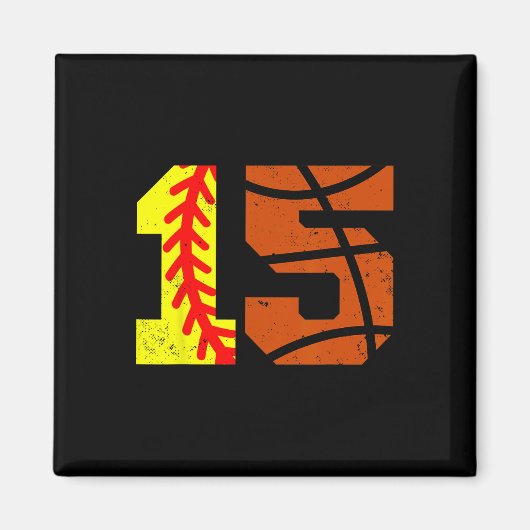Zachte Sketll Nummer 15 Jersey Grappige 15e Verjaa Magneet (Voorkant)