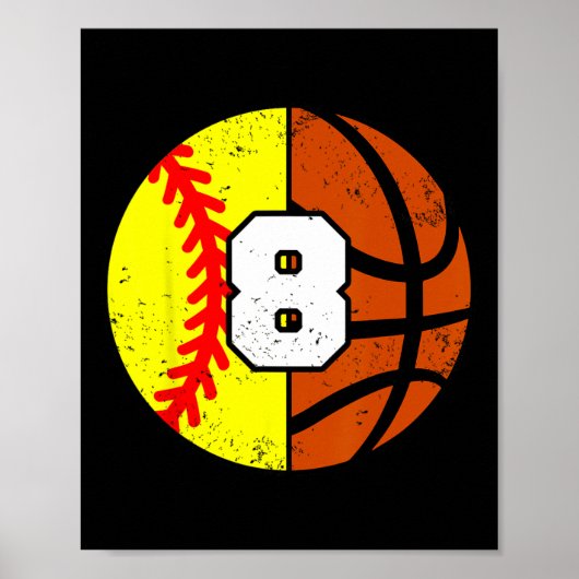 Zachte Sketll Nummer 8 Jersey Grappige 8e Verjaard Poster (Voorkant)