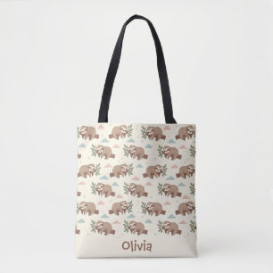 Zachte Slaande Luiaard Patroon Tote Bag